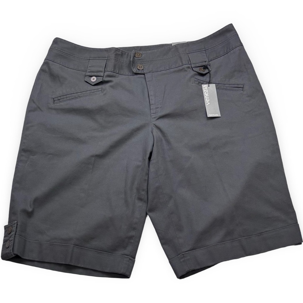 Lane Bryant Venezia Gray Women’s Tailored Bermuda Shorts 24
